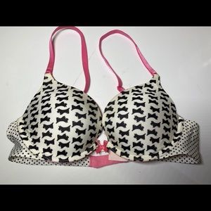 White VS Dog Pattern Bra